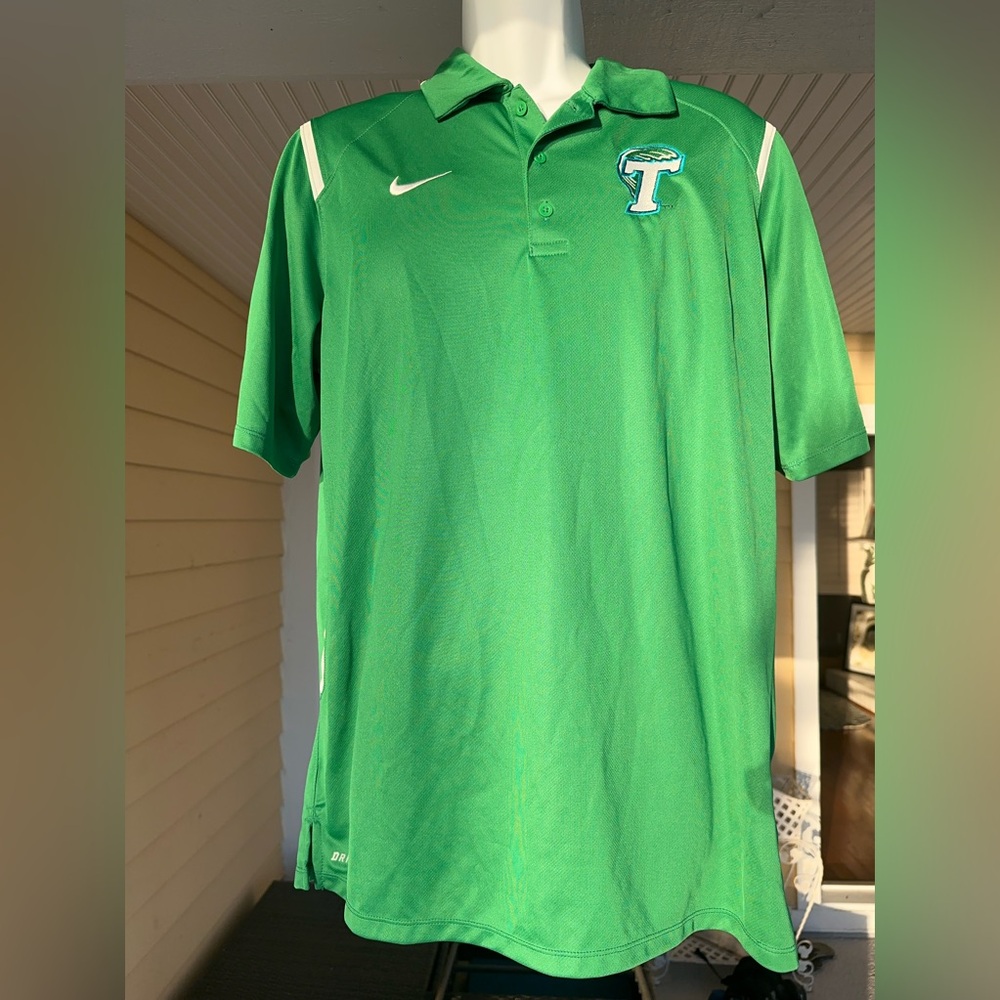 Tulane University Like NEW NIKE DriFit Golf Polo Medium 3 button